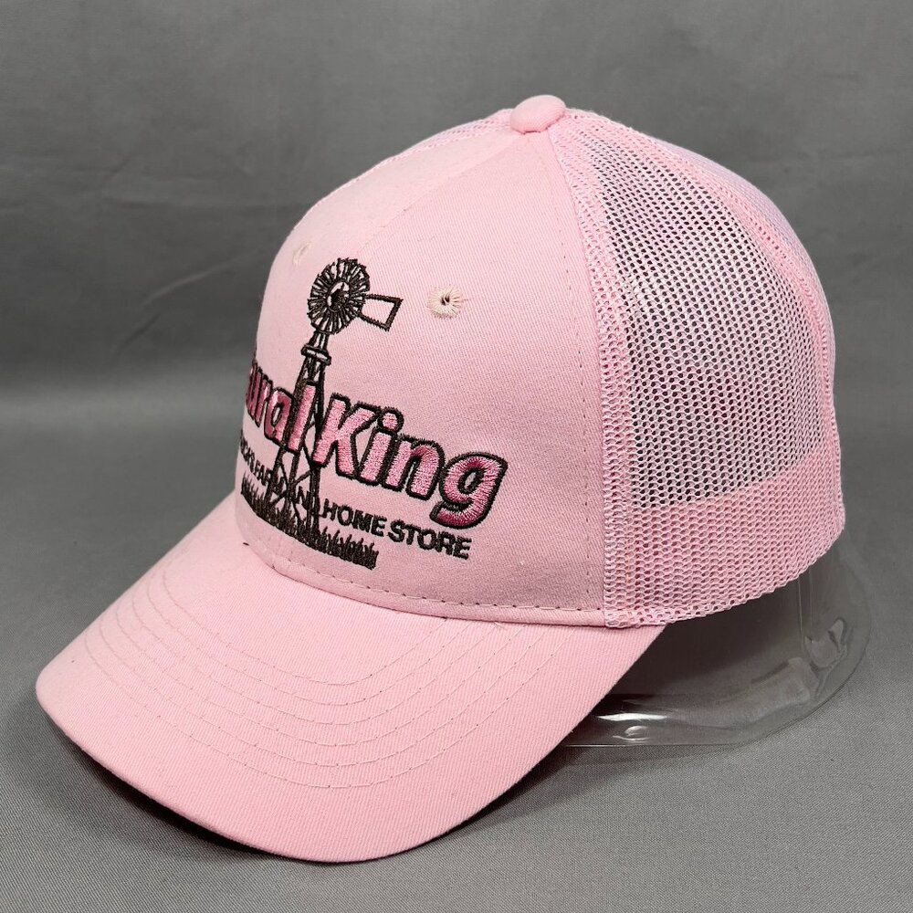 Rural King Snap Back Hat Cap Pink Farming Trucker Mesh Country Outdoor Womens